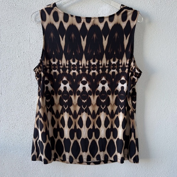 Calvin Klein 1X Cowl Neck Sleeveless Animal Print Stretch Top Office Career Work - Picture 3 of 10